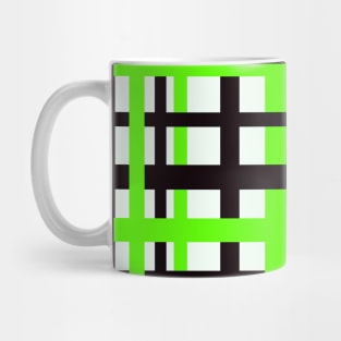 Interlocking Stripes Black White Green Mug